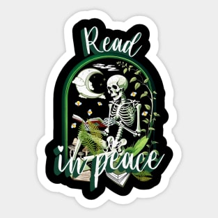 Cute Skeleton Reading Books Book Lover a Funny Reading Puns Sticker